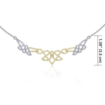 The beautiful art of eternity ~ Celtic Knotwork Sterling Silver Necklace Jewelry with Gold accent TNV003 - Jewelry